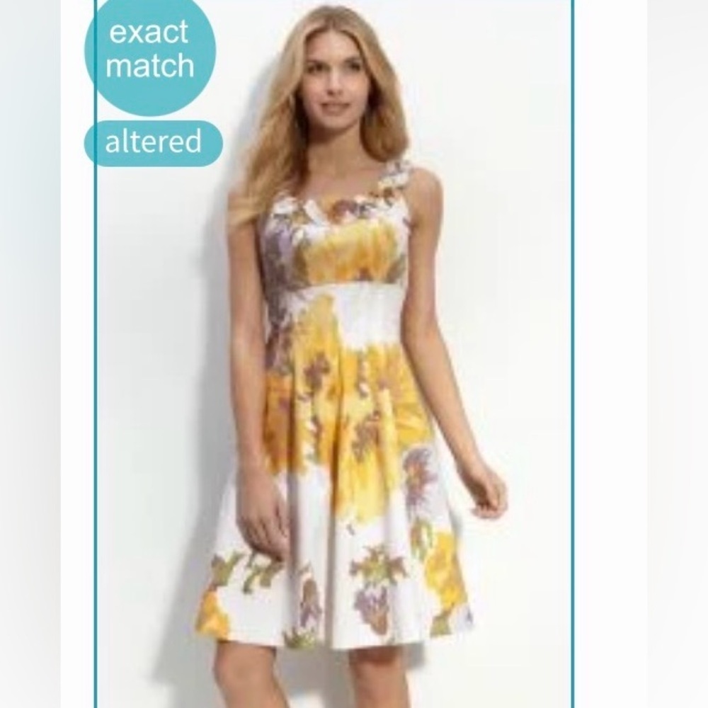 Maggy London Yellow and White Floral Dress